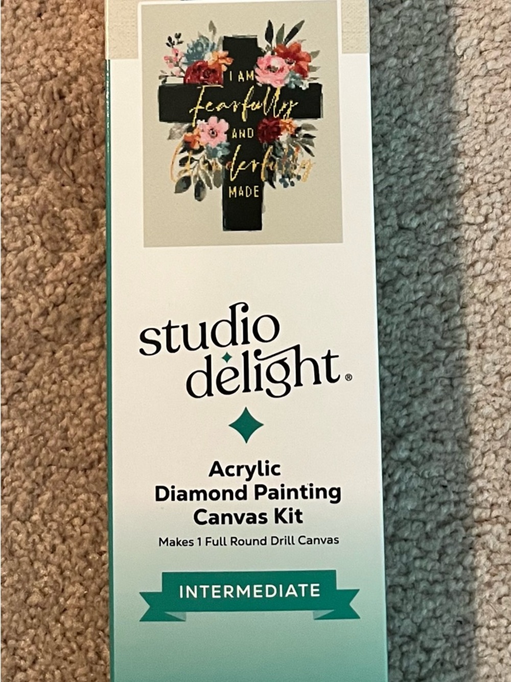 Studio Delight Acrylic Diamond Painting Canvas Kit - Teal & White